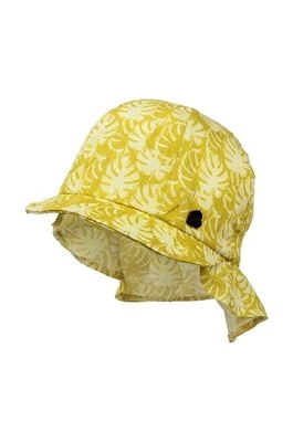 Jamiks czapka bawełniana dziecięca LEONARD kolor żółty wzorzysta