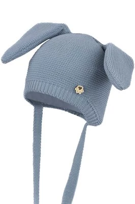 Jamiks czapka bawełniana dziecięca PILVI kolor niebieski z cienkiej dzianiny bawełniana