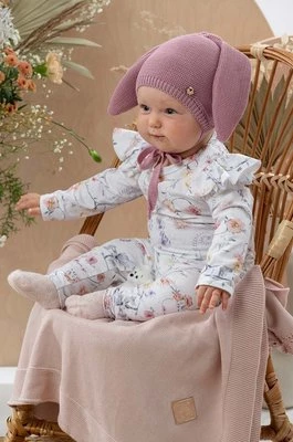 Jamiks czapka bawełniana dziecięca PILVI kolor różowy z cienkiej dzianiny bawełniana