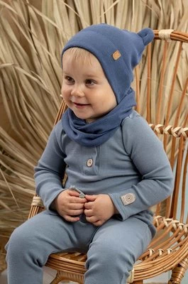 Jamiks czapka bawełniana dziecięca TOMAR kolor granatowy z cienkiej dzianiny