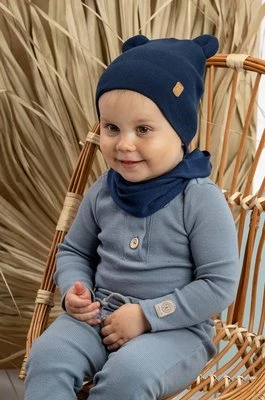 Jamiks czapka bawełniana dziecięca TOMAR kolor niebieski z cienkiej dzianiny