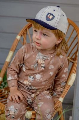 Jamiks czapka bawełniana dziecięca TREFL kolor beżowy z aplikacją