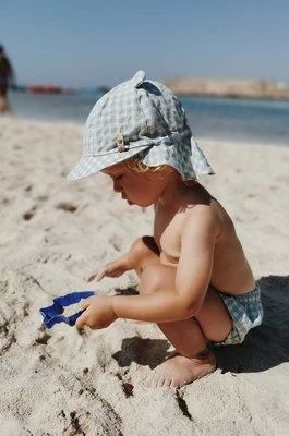 Jamiks czapka bawełniana dziecięca WIDAR kolor turkusowy wzorzysta