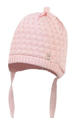 Jamiks czapka bawełniana niemowlęca HADLEY kolor różowy bawełniana