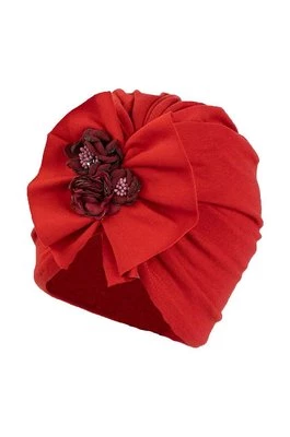 Jamiks czapka dziecięca ELINNOR kolor czerwony z cienkiej dzianiny
