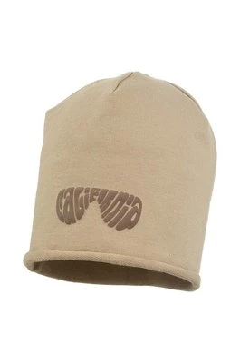 Jamiks czapka dziecięca GORI kolor brązowy z cienkiej dzianiny