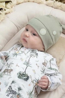 Jamiks czapka dziecięca KOPER kolor zielony z cienkiej dzianiny