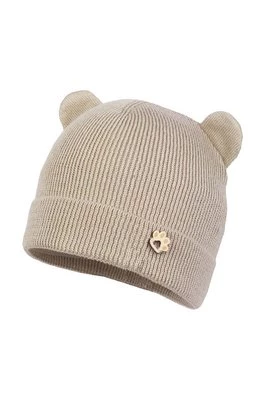 Jamiks czapka dziecięca TED kolor beżowy z cienkiej dzianiny