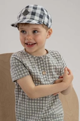 Jamiks czapka z daszkiem bawełniana dziecięca CORA kolor czarny wzorzysta