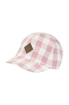 Jamiks czapka z daszkiem bawełniana dziecięca CORA kolor różowy wzorzysta