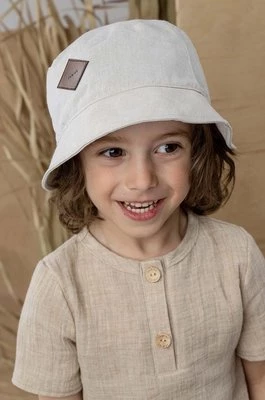 Jamiks kapelusz bawełniany dziecięcy SENAKI kolor beżowy bawełniany