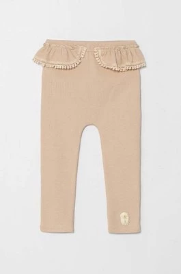 Jamiks legginsy niemowlęce kolor beżowy gładkie