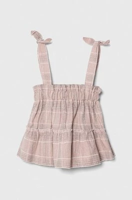 Jamiks spódnica bawełniana niemowlęca kolor różowy mini rozkloszowana
