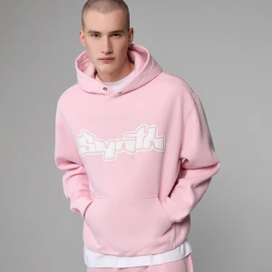 Janoróżowa bluza z nadrukiem Synth House