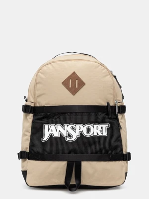 Jansport plecak kolor beżowy duży z nadrukiem EK0A5BK18O7