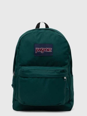 Jansport plecak kolor zielony duży z aplikacją