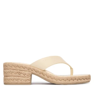 Japonki Calvin Klein Block Heel Espa 50 Thong Lth HW0HW02902 Beżowy