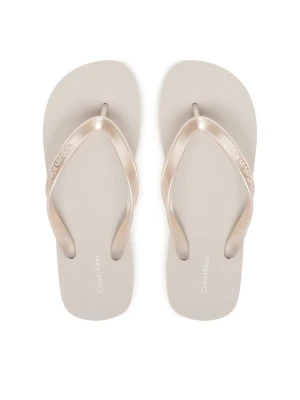 Japonki Calvin Klein Flatform Flip Flop Met Tpu HW0HW03120 Srebrny