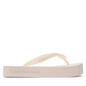 Japonki Calvin Klein Jeans Beach Sandal Flatform Logo YW0YW01092 Peach Blush/Oyster Mushroom TLL