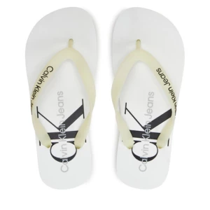 Japonki Calvin Klein Jeans Beach Sandal Monologo Tpu YW0YW01246 Biały