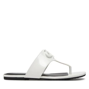 Japonki Calvin Klein Jeans Flat Sandal Slide Toepost Mg Met YW0YW01342 Biały