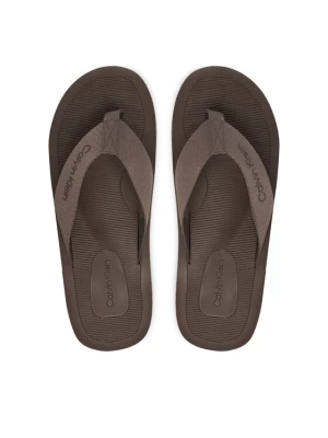 Japonki Calvin Klein Logo Webbing Strap HM0HM02106 Brązowy