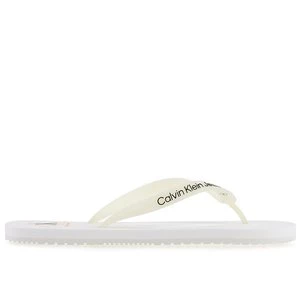 Japonki Calvin Klein Slippers YM0YM00656-YBR - białe