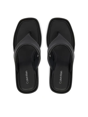 Japonki Calvin Klein Wedge 70 Sndl Thong Lth HW0HW02880 Czarny