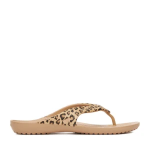 Japonki Crocs KADEE II LEOPARD FLIP W 206398-98R Beżowy