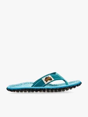 Japonki damskie Gumbies Islander Canvas Flip-Flops - turquoise swirls 