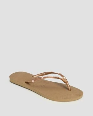 Japonki Damskie Havaianas Slim Luxury Aqua Złote