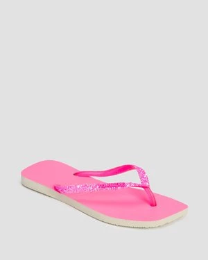 Japonki Damskie Havaianas Square Glitter Różowe