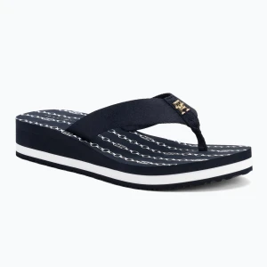 Japonki damskie Tommy Hilfiger Im Th Chainprint Midwedge Sandal space blue