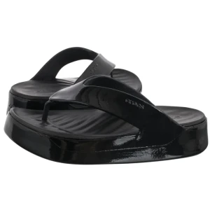 Japonki Getaway Platform Patent Flip Black 211478-001 (CR396-a) Crocs