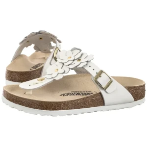 Japonki Gizeh Flower Embellishment White 1026686 (BK294-c) Birkenstock