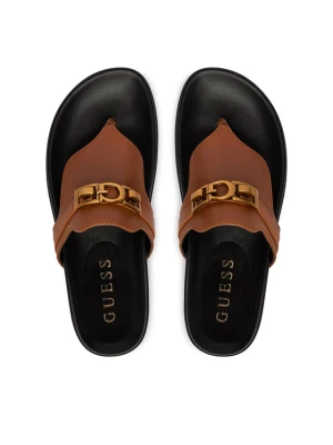 Japonki Guess FLJFRR LEA03 Brązowy jasny