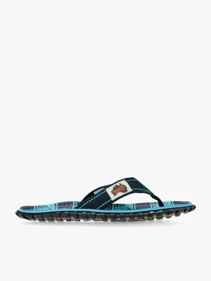 Japonki Gumbies Islander Canvas Flip-Flops - navy waves