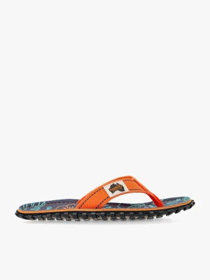 Japonki Gumbies Islander Canvas Flip-Flops - orange hibiscus