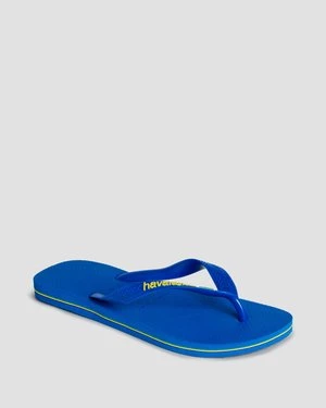 Japonki Havaianas Brasil Logo Neon Niebieskie