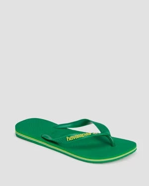 Japonki Havaianas Brasil Logo Neon Zielone