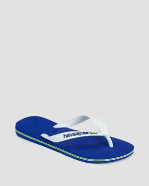 Japonki Havaianas Brasil Logo Niebieskie