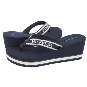 Zdjęcie produktu Japonki Hilfiger Wedge Beach Sandal Space Blue FW0FW07903 DW6 (TH1059-a) Tommy Hilfiger