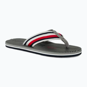 Japonki męskie Tommy Hilfiger Massage Footbed Oly Beach Sandal antique silver