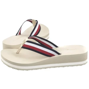 Japonki TH Corp Mid Wedge Beach Sandal Muslin FW0FW08517 ACJ (TH1295-b) Tommy Hilfiger