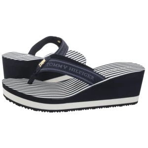 Japonki TH Stripes Wedge Beach Sandal Space Blue FW0FW08521 DW6 (TH1339-a) Tommy Hilfiger