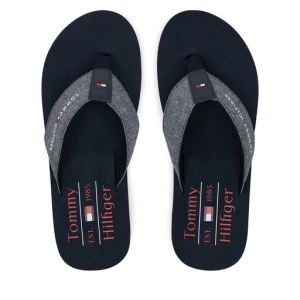 Japonki Tommy Hilfiger Chambray Beach Sandal FM0FM05570 Granatowy