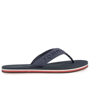 Japonki Tommy Hilfiger Glitter Logo Strap Flip-Flops FW0FW06423-DW5 - granatowe