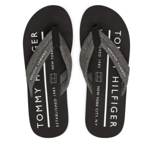 Japonki Tommy Hilfiger Hilfiger Chambray Beach Sandal FM0FM05751 Szary