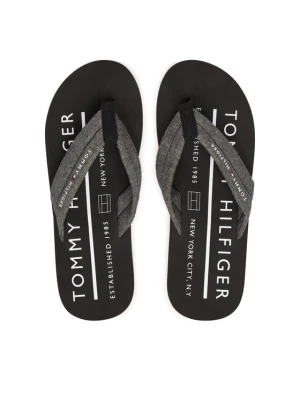 Japonki Tommy Hilfiger Hilfiger Chambray Beach Sandal FM0FM05751 Szary