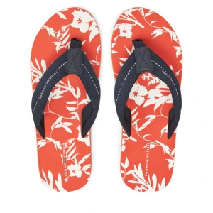 Japonki Tommy Hilfiger Hilfiger Flw Print Beach Sandal FM0FM05507 Granatowy